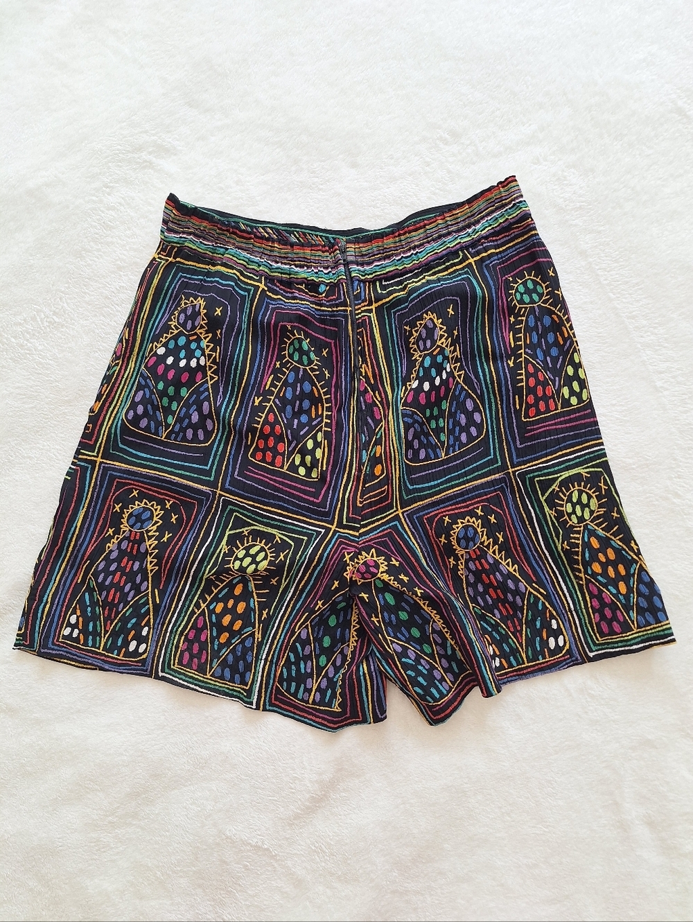 VTG Platinum Dorothy Schoelen Shorts βοΈ Art to Wear Rayon Sz 4 Made in USA - Picture 3 of 9